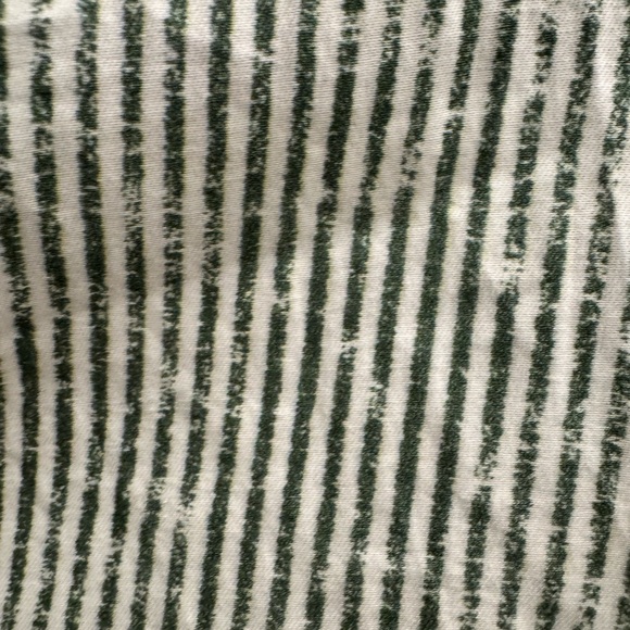 Michael Stars Roxanne Striped Button Down Top Olive Green White Women’s XS - Picture 4 of 8